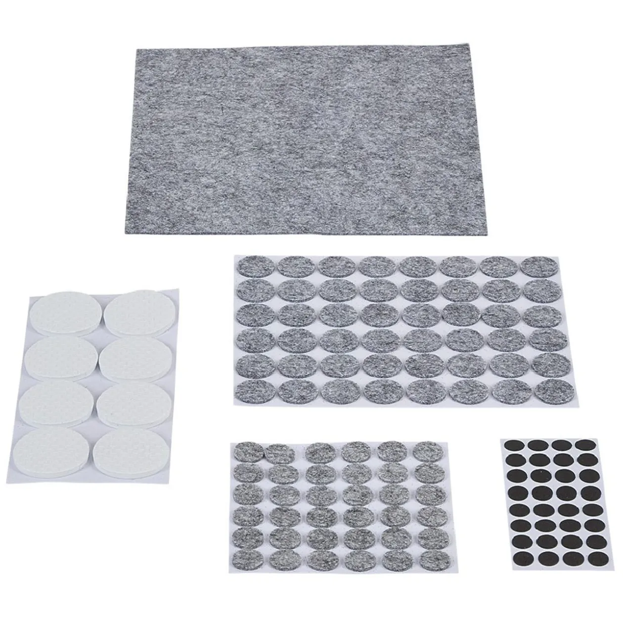 Patin adhésif en feutre blanc gris noir x125