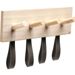 Patère en bois 4 crochets effet simili