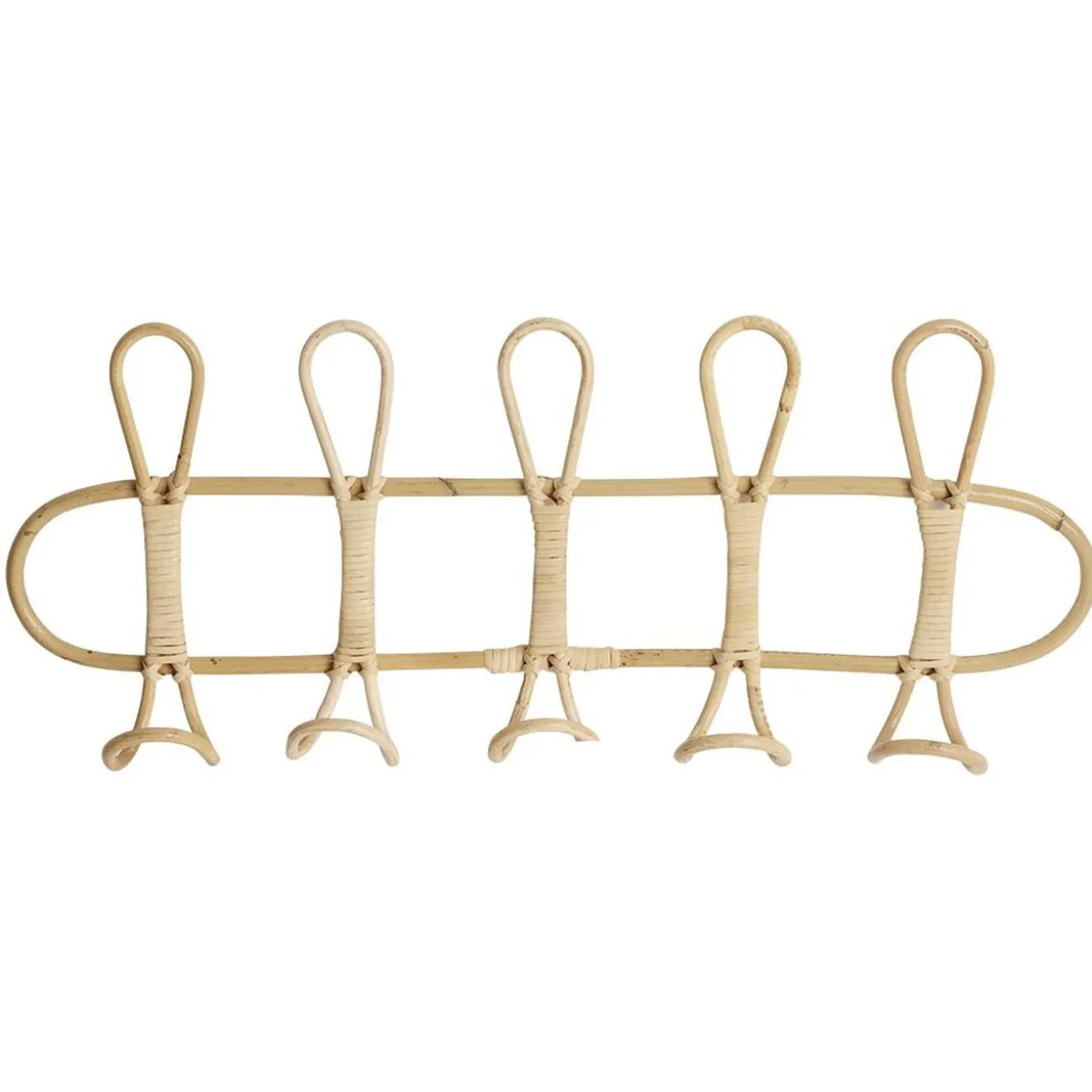 Patère en rotin 5 crochets