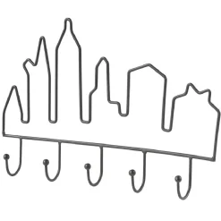 Patère indus métal noir 5 crochets L30,5cm