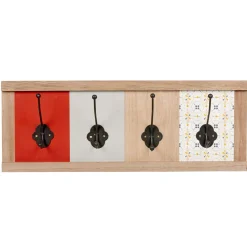 Patère murale 4 crochets carreaux de ciment Dolce Vita