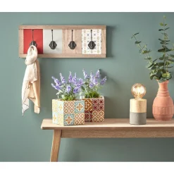 Patère murale 4 crochets carreaux de ciment Dolce Vita