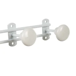 Patère murale 3 crochets métal blanc