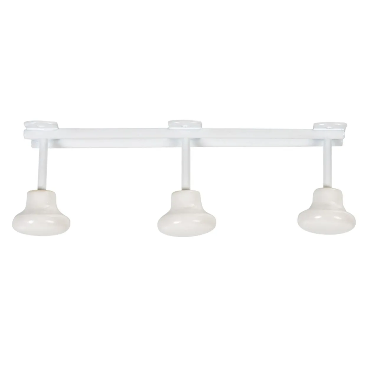 Patère murale 3 crochets métal blanc