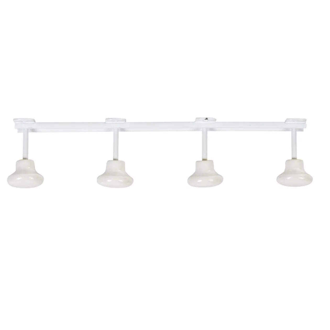 Patère murale 4 crochets métal blanc