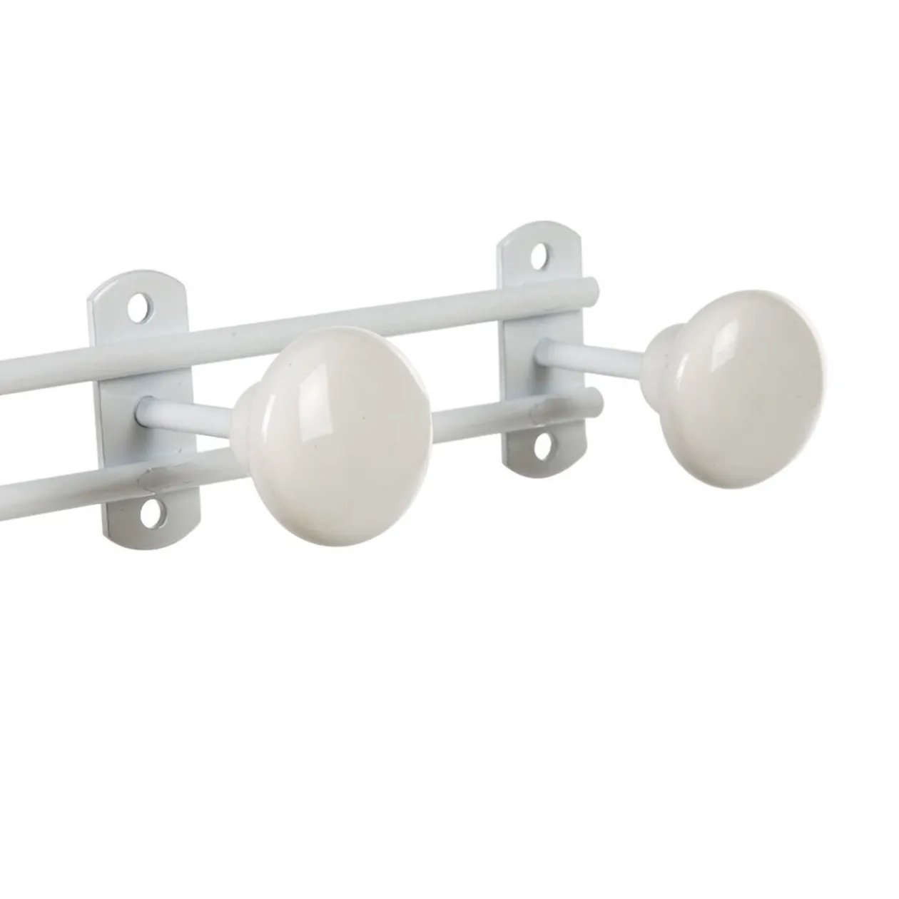 Patère murale 4 crochets métal blanc