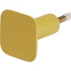 Patère murale carrée jaune polyrésine 4,3x4,3cm