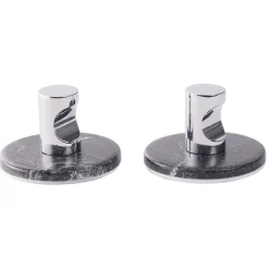 Patère murale effet marbre noir métal et plastique Ø5cm