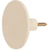 Patère murale ronde beige polyrésine Ø8cm