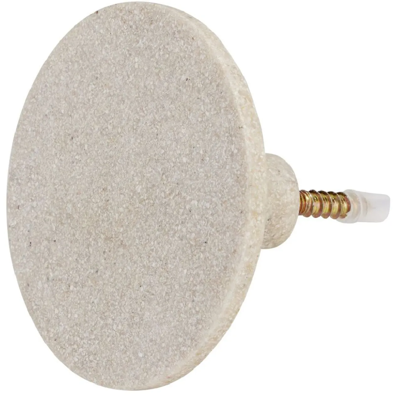 Patère murale ronde beige polyrésine Ø8cm