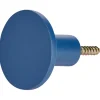 Patère murale ronde bleu polyrésine Ø5cm