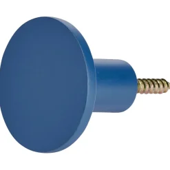 Patère murale ronde bleu polyrésine Ø5cm