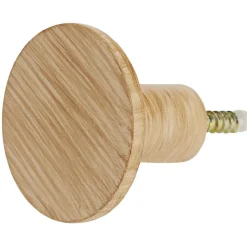 Patère murale ronde imitation bois polyrésine Ø5cm