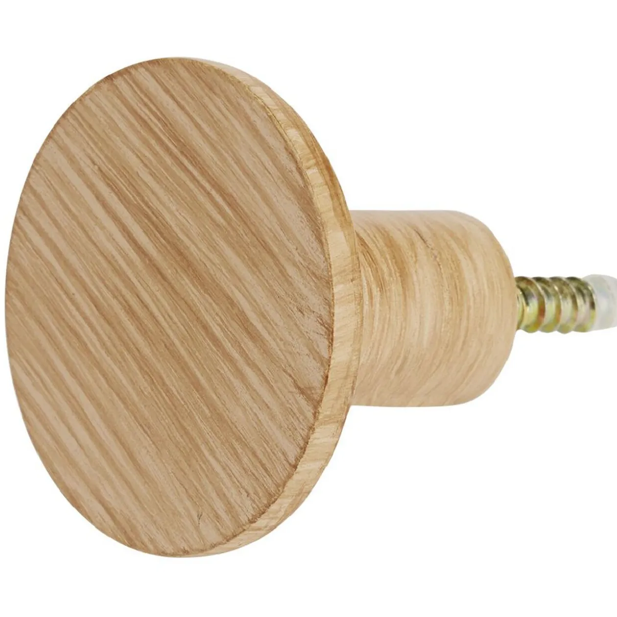 Patère murale ronde imitation bois polyrésine Ø5cm