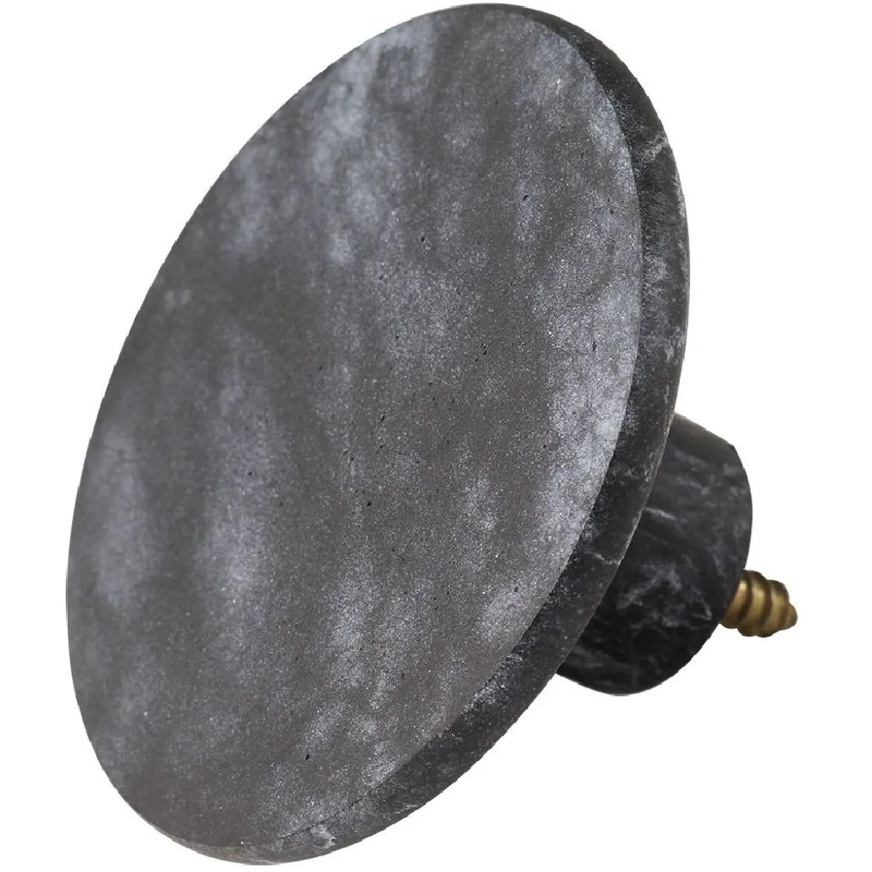 Patère murale ronde imitation marbre noir polyrésine Ø8cm