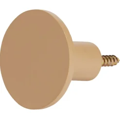 Patère murale ronde marron clair polyrésine Ø5cm