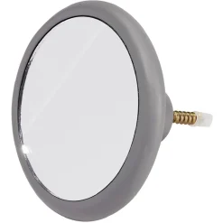 Patère murale ronde miroir avec contour gris Ø10cm