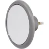 Patère murale ronde miroir contour gris Ø12cm