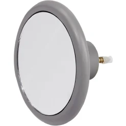 Patère murale ronde miroir contour gris Ø12cm