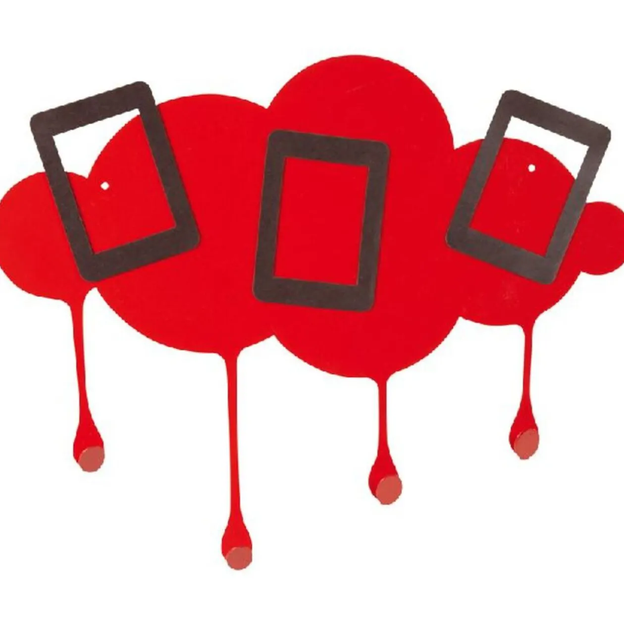 Patère rouge cadres photos