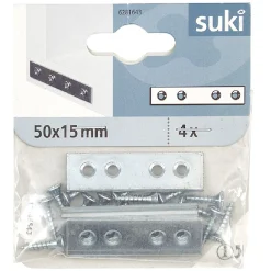 Patte d'assemblage 50mm x2, métal