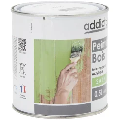 Peinture bois extérieur 0,5L blanc satiné