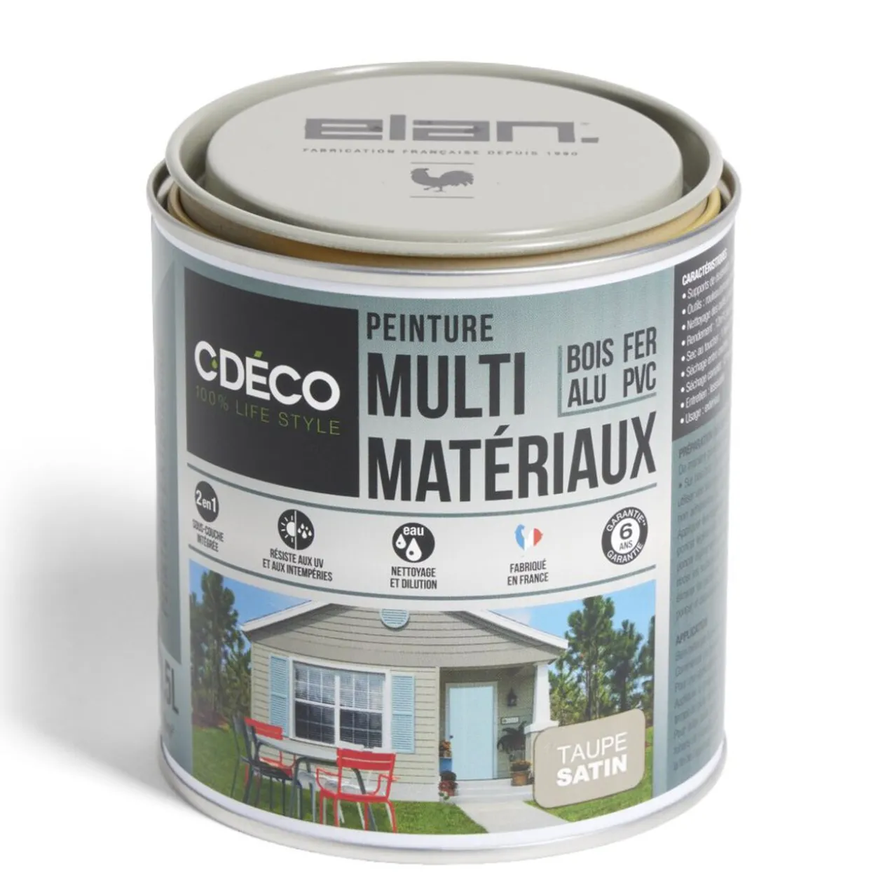 Peinture C'DÉCO tous supports 500ml marron satiné