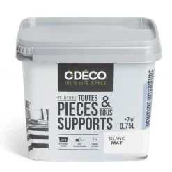 Peinture intérieure C'DÉCO tous supports 750ml blanc satiné