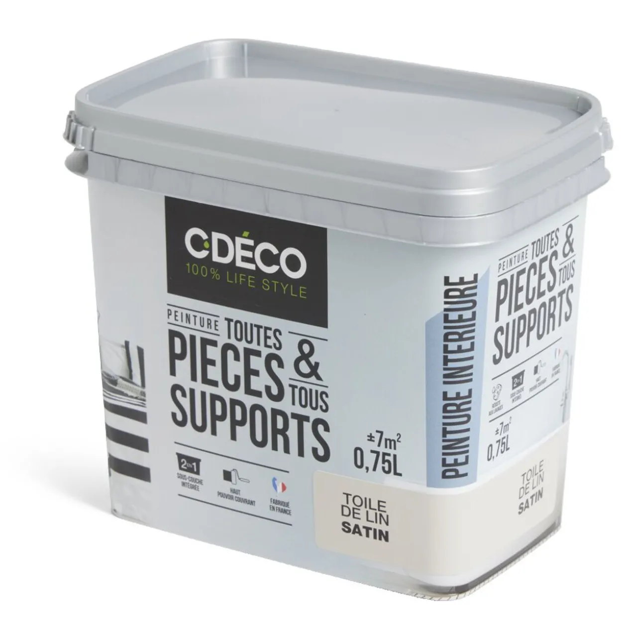 Peinture intérieure C'DÉCO tous supports 750ml blanc satiné