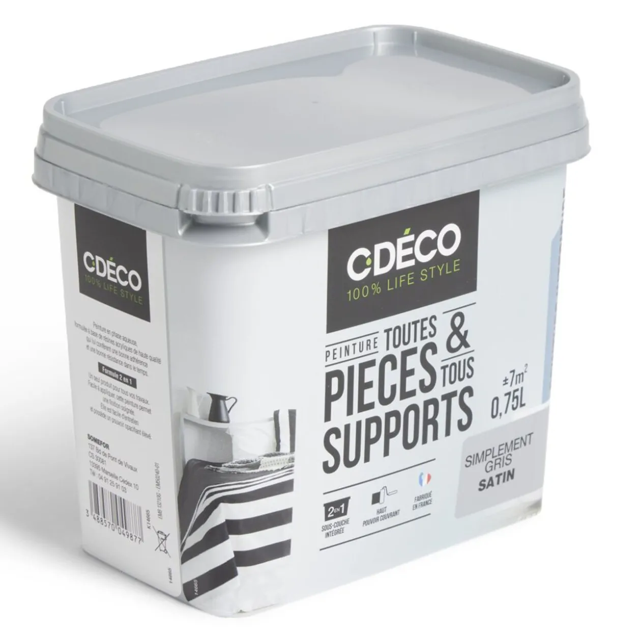 Peinture intérieure C'DÉCO tous supports 750ml blanc satiné