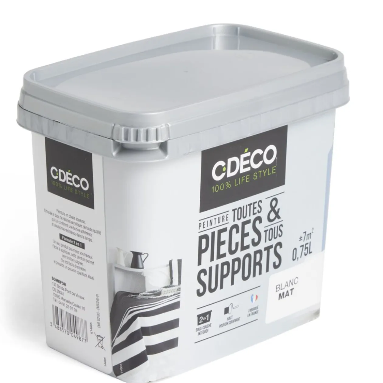 Peinture intérieure C'DÉCO tous supports 750ml blanc satiné