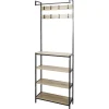Penderie 8 patères et 4 étagères 68x23x180cm