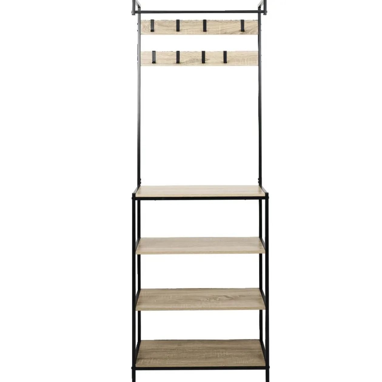 Penderie 8 patères et 4 étagères 68x23x180cm