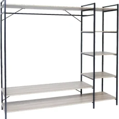 Penderie bois XXL 6 étagères 160x40xH180cm