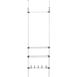 Penderie télescopique métal blanc et noir