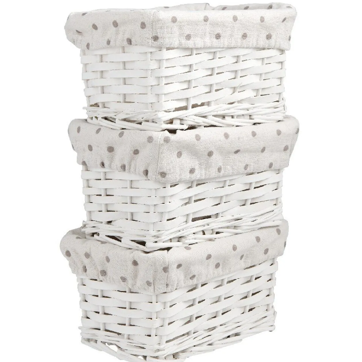 Petit panier de rangement osier tressé blanc