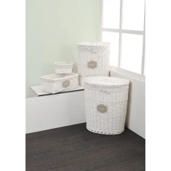 Petit panier de rangement osier tressé blanc