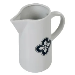 Pichet blanc avec motif fleur gris Dolce Vita