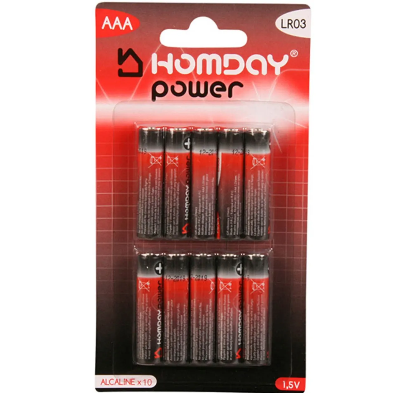 Pile Alcaline Homday Power LR03 type AAA x10