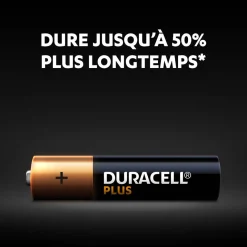 Pile Duracell Plus alcaline AAA 1,5 Volts LR03 - Lot de 4