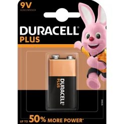 Pile Duracell Plus alcaline 9 Volts 6LR61