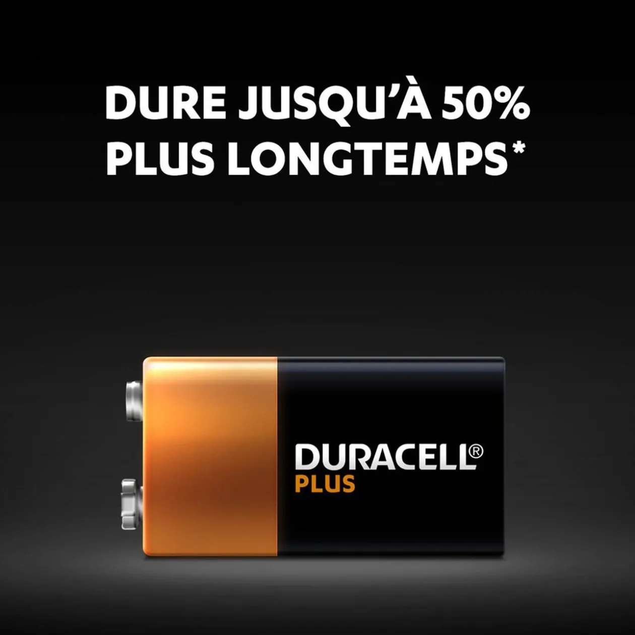 Pile Duracell Plus alcaline 9 Volts 6LR61