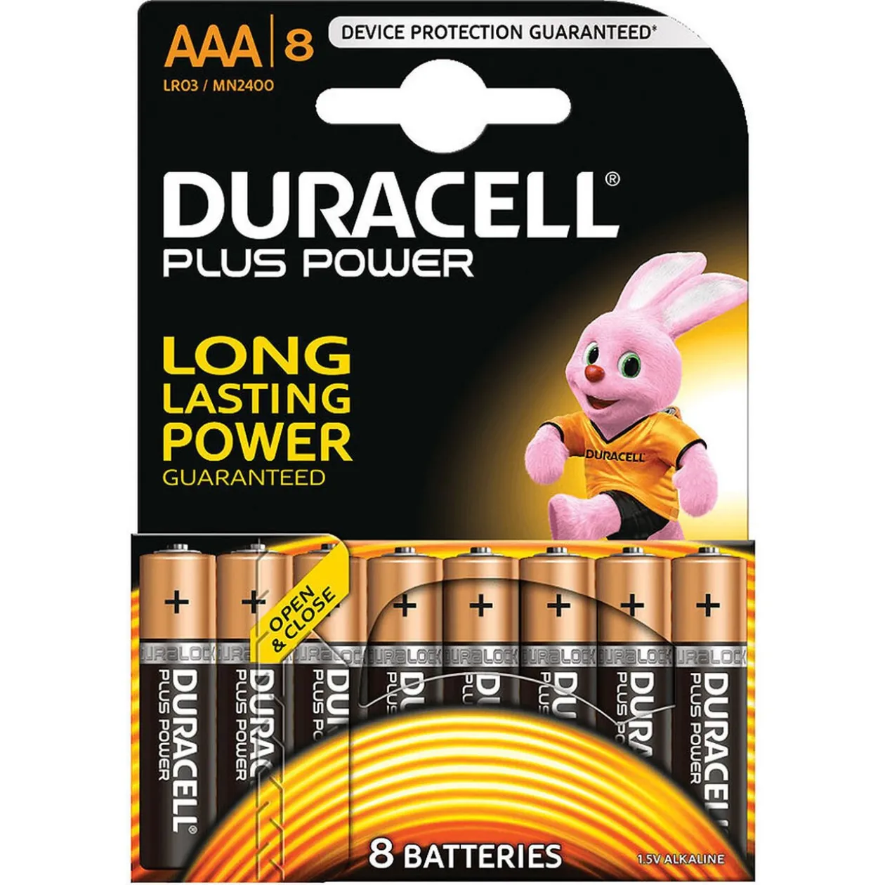 Pile Duracell Plus alcaline AAA 1,5 Volts, LR03 - Lot de 8