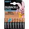 Pile Duracell Ultra alcaline AAA 1,5 Volts, LR03 - Lot de 8