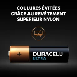 Pile Duracell Ultra alcaline AA 1,5 Volts, LR06 - Lot de 8