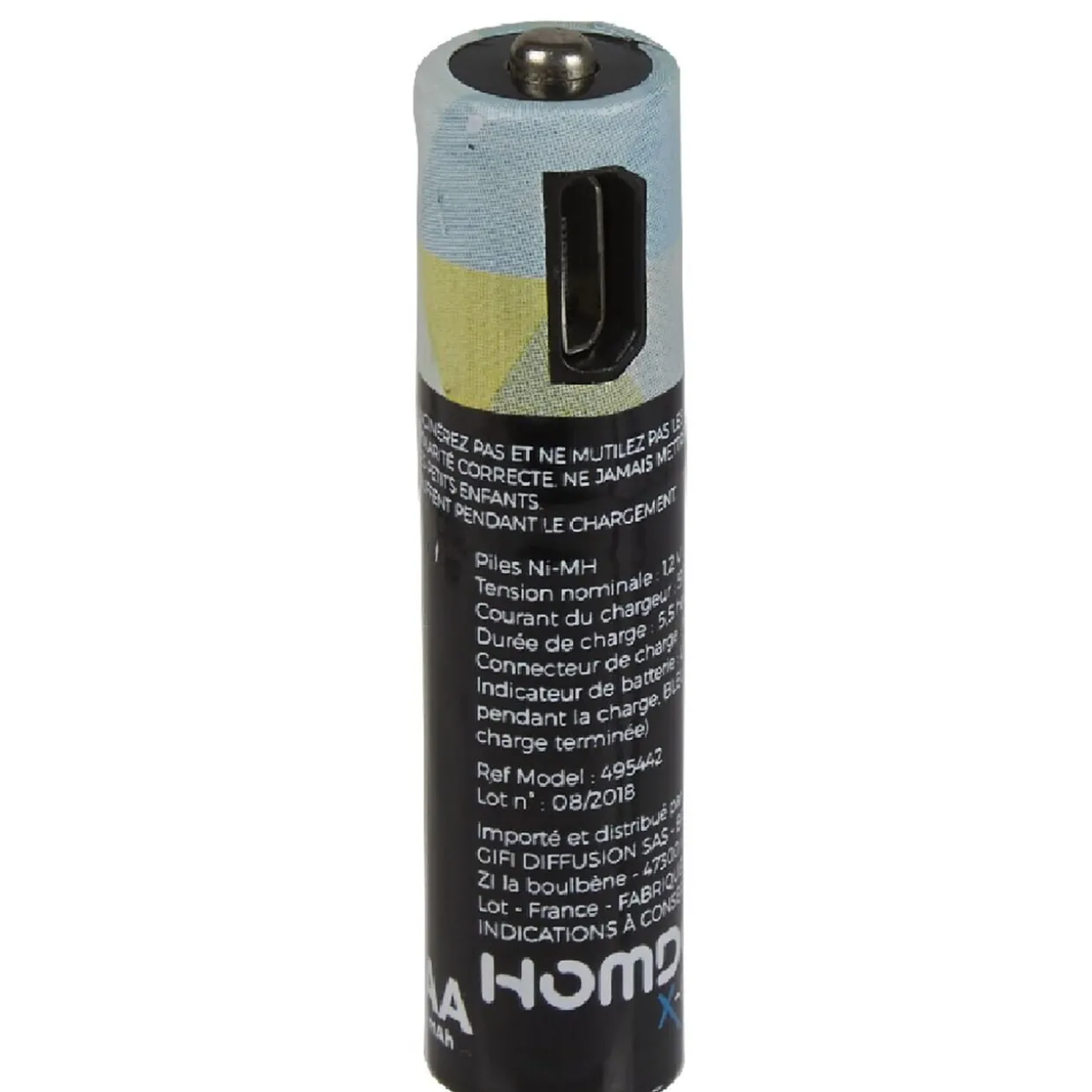 Pile rechargeable USB x4