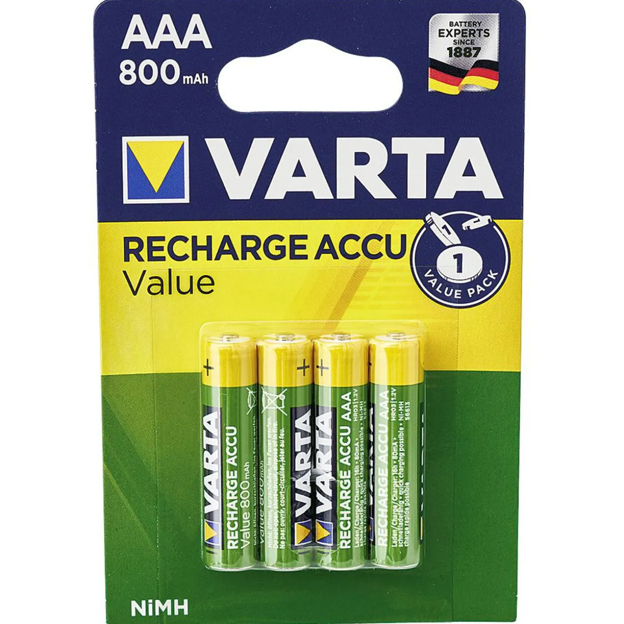 Pile rechargeable Varta AAA 800mAh x4