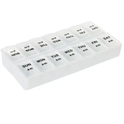 Pilulier 7 jours transparent compartiments x14
