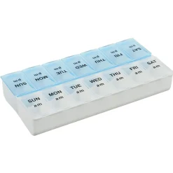 Pilulier 7 jours transparent avec 14 compartiments