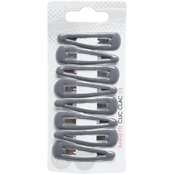 Pince à cheveux clic clac gris x8